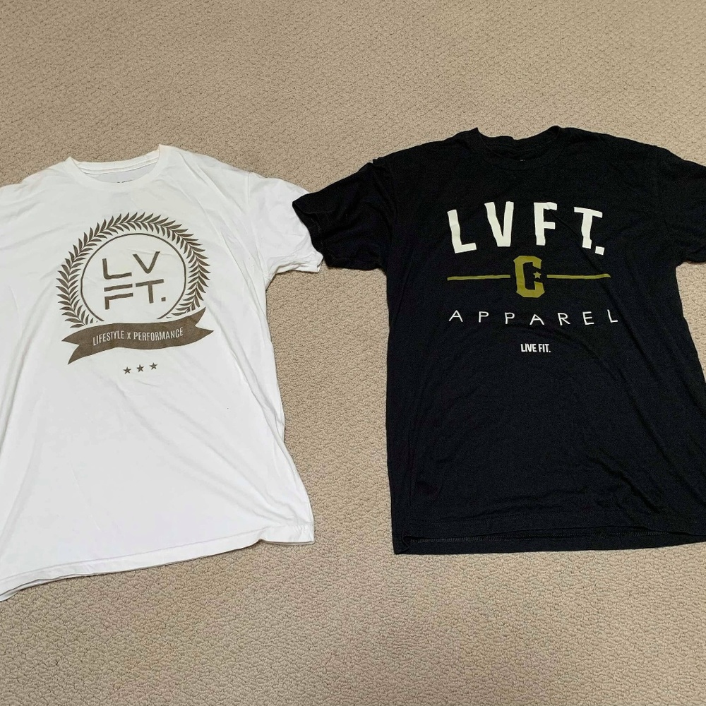 Set of 2 Live Fit LVFT Men's T-Shirts Size Medium